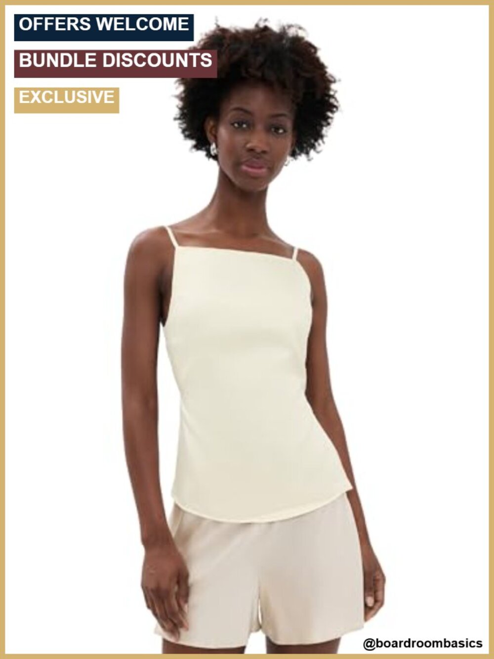 Satin Sleeveless Square Neck Open Back Tank Top